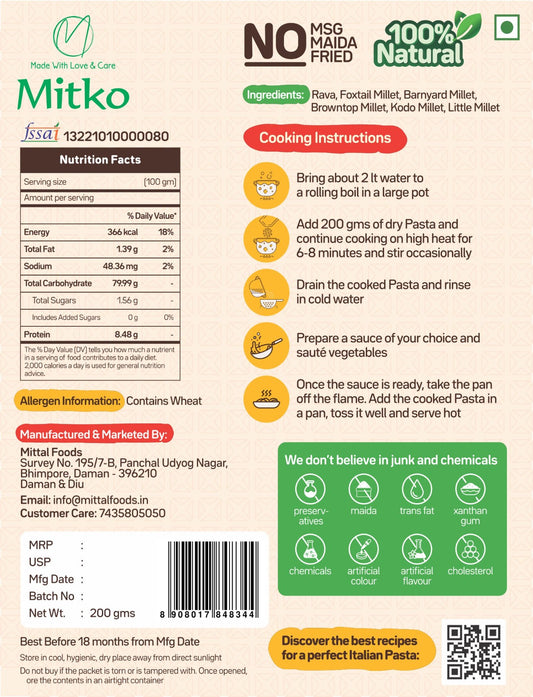 Pasta Vermicelli Combo - (Pack of 4 x 200 gm)