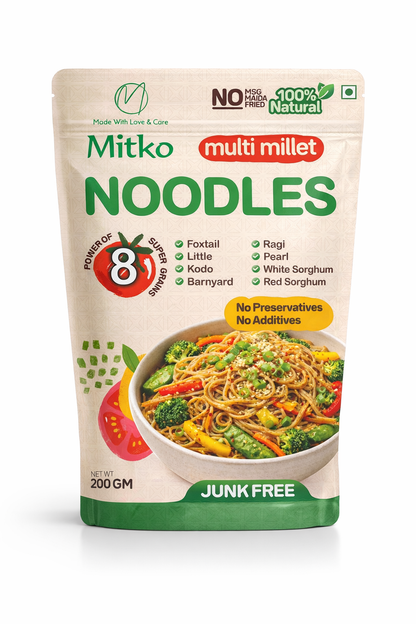 Mitko Multi Millet Noodles | No Maida, No MSG | (Pack of 2x200 g)