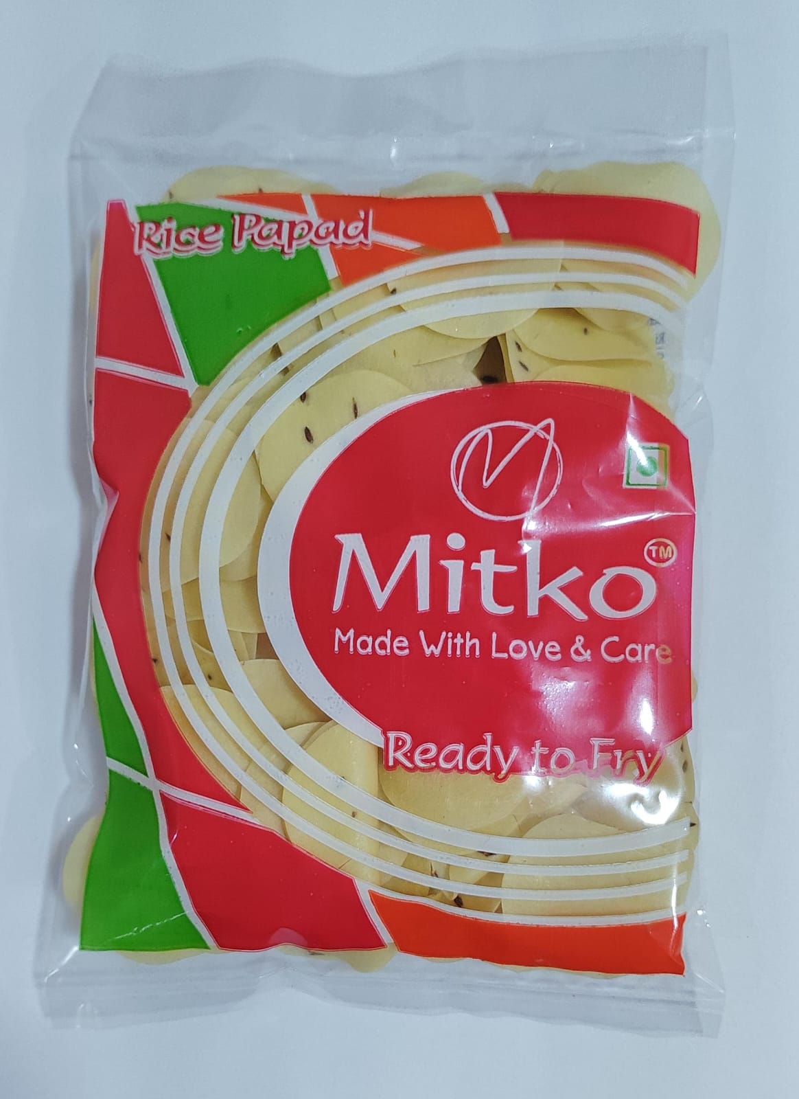 🍘 Mitko Rice Papad – Crispy, Light & Traditional Snack – Pack of 5 × 100 g