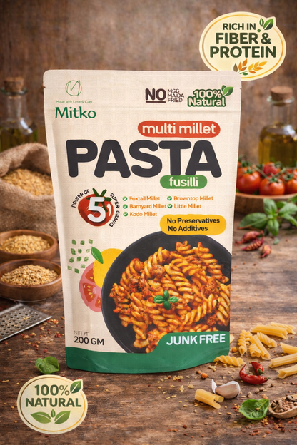 Fusilli Millet Pasta - Ready in 10 Mins - (Pack of 2 x 200 g)