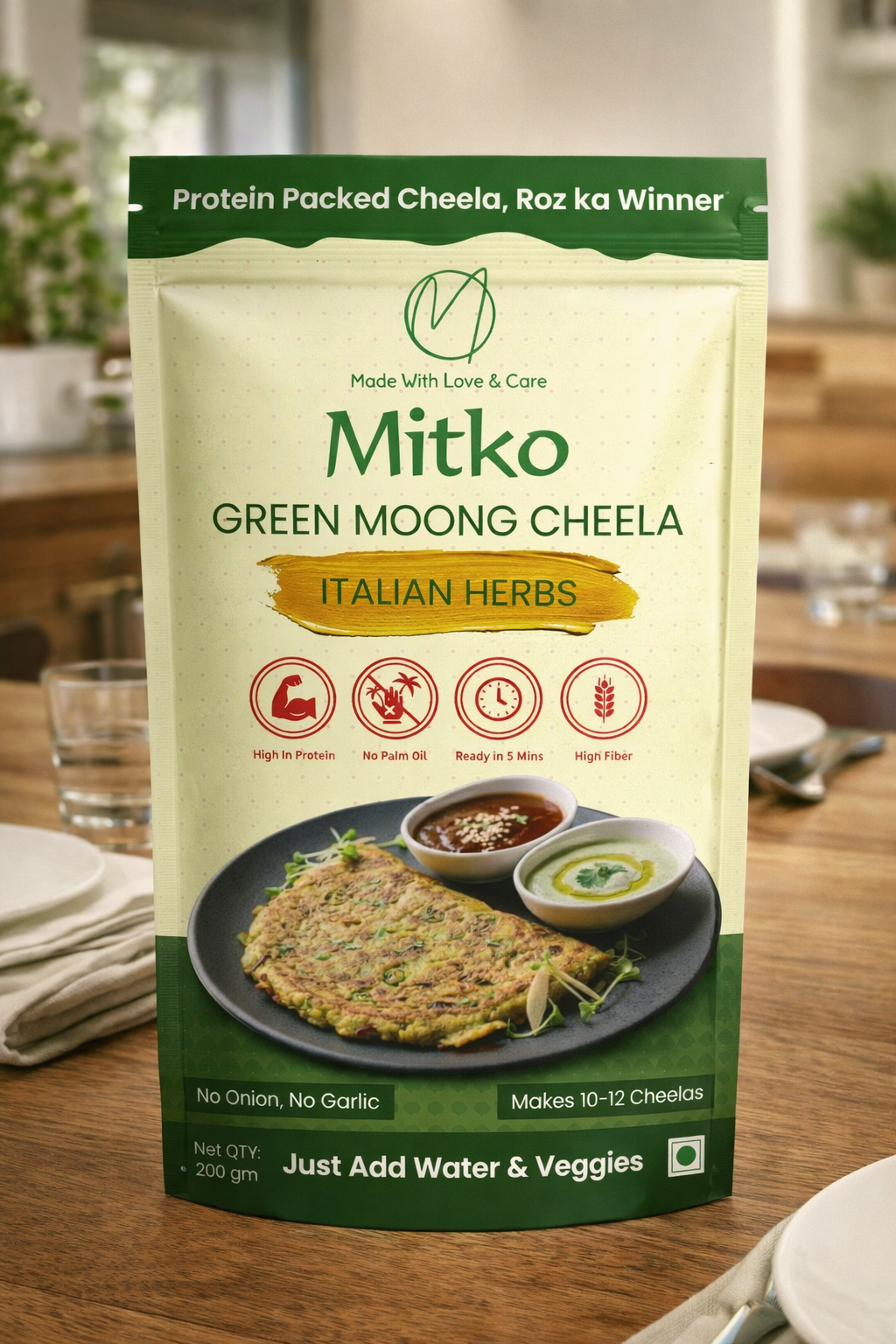 Mitko Italian Herbs Protein Cheela Mix – Pack of 3